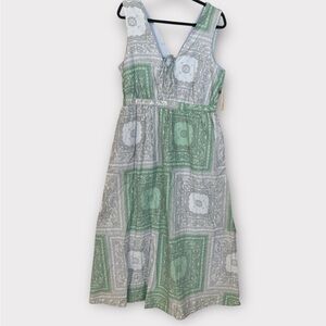 Universal Thread Maxi Dress Womens Green Light Blue Paisley Bandana